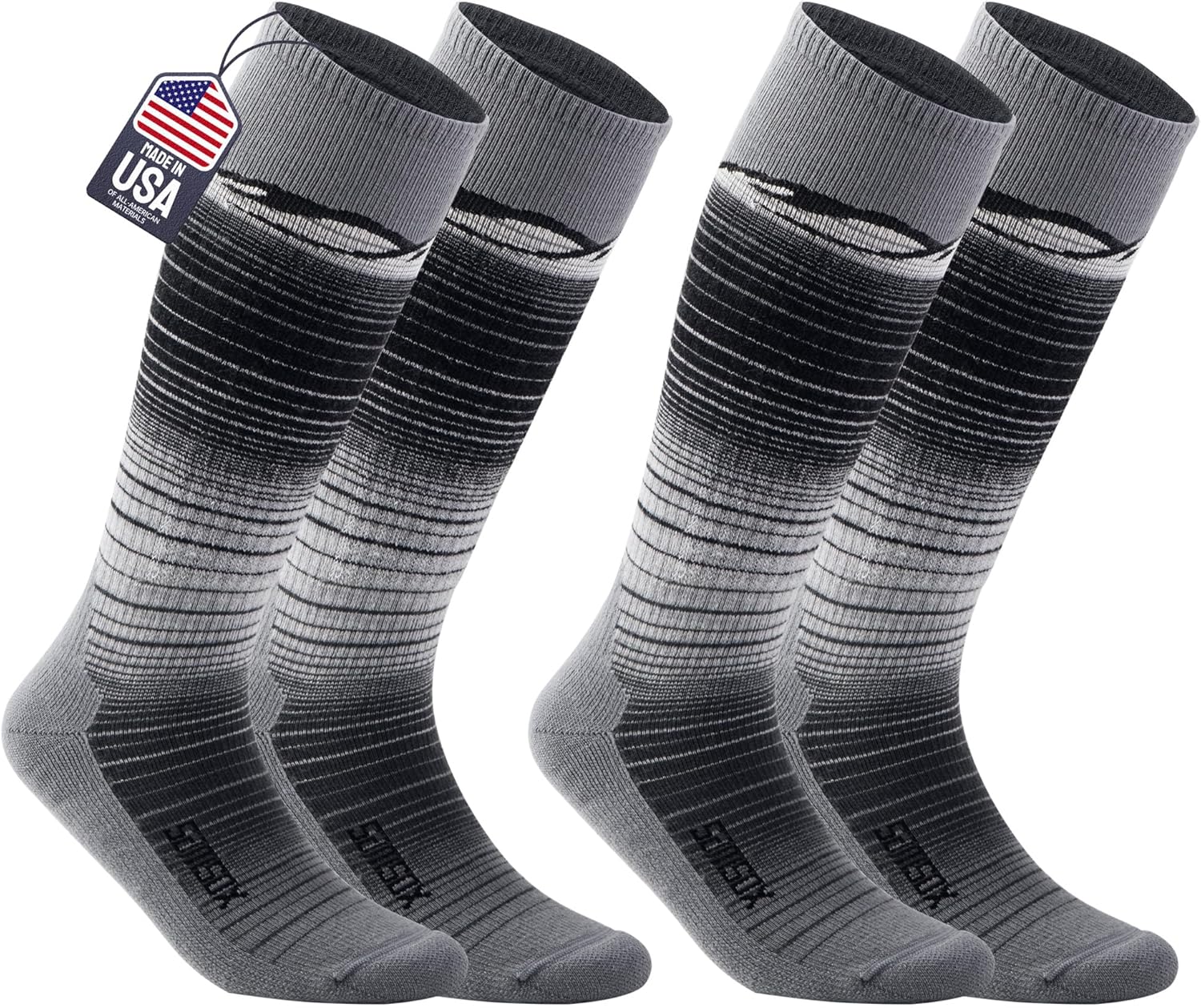 USA-Made Merino Wool Ski Socks: Targeted Cushion