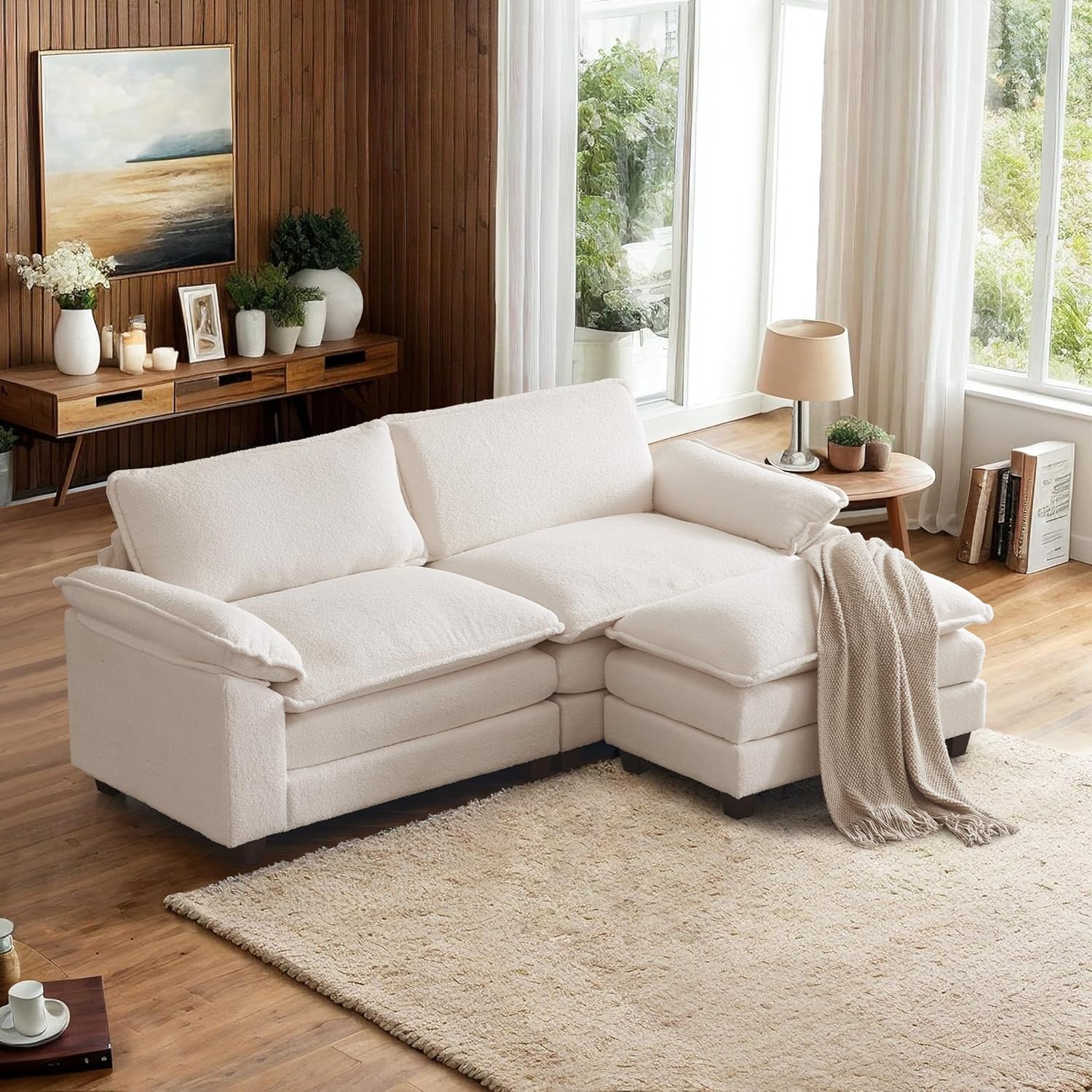 VINGLI 87 Convertible Sectional Sofa for Modern Living Rooms