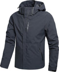 Men's Lightweight Waterproof Rain Jacket - Hooded Outdoor Shell