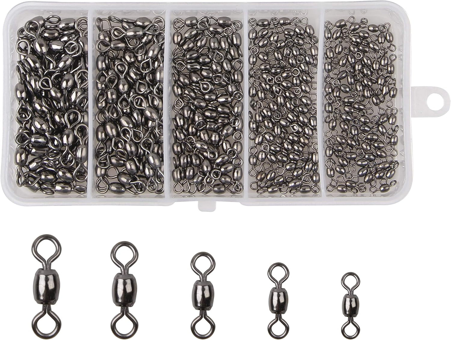 Shaddock Fishing 300pcs Barrel Swivels Kit: Strong Stainless Steel Swivels for Smooth Saltwater Fishing