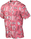 Mens College Sports Fan Hawaiian Vintage Floral Button Down - Casual