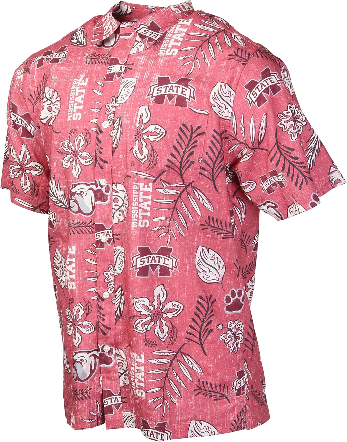 Wes and Willy Mens College Sports Fan Hawaiian Floral Shirt