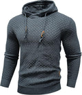 Mens Hooded Sweatshirt Knitted Pullover - Stretchy 3D Texture