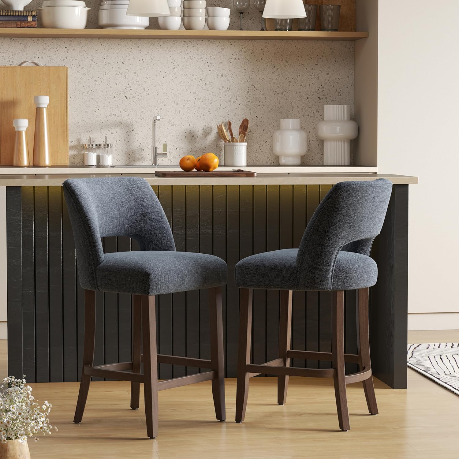 VKNOW Bar Stools Set of 2 for Kitchen Island Dining Room