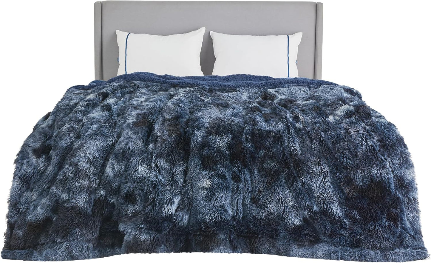 Bedsure GentleSoft Fluffy Tie Dye Navy Blue Queen Blanket Review