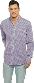 Men's Collegiate Easy-Care Long Sleeve Gingham Check Button Down Shirt