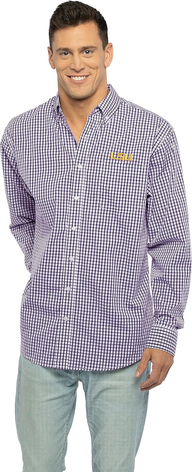 Men's Collegiate Easy-Care Long Sleeve Gingham Check Shirt