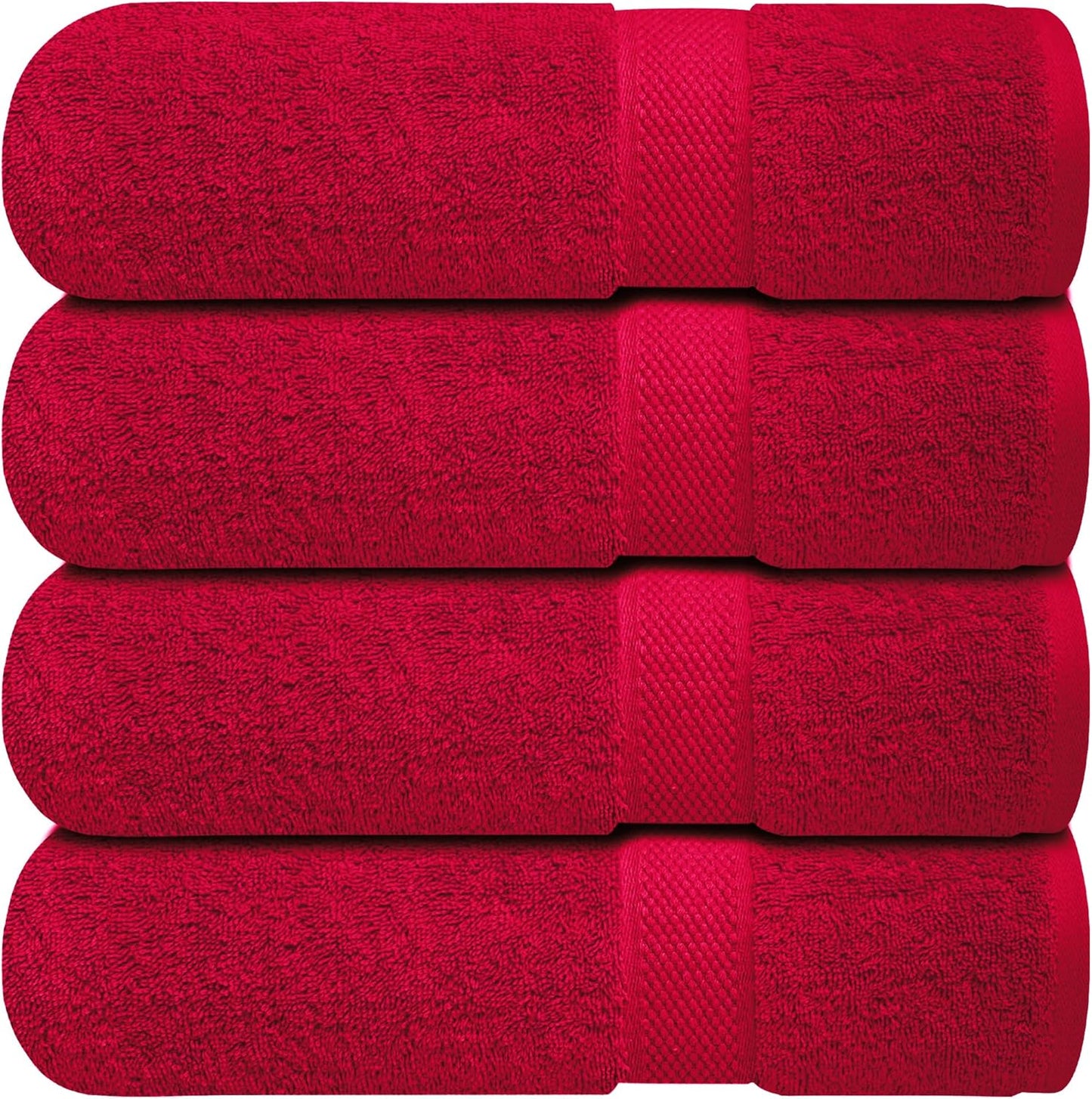 Luxury 100% Ring-Spun Cotton Bath Towels Set of 4 for Comfort