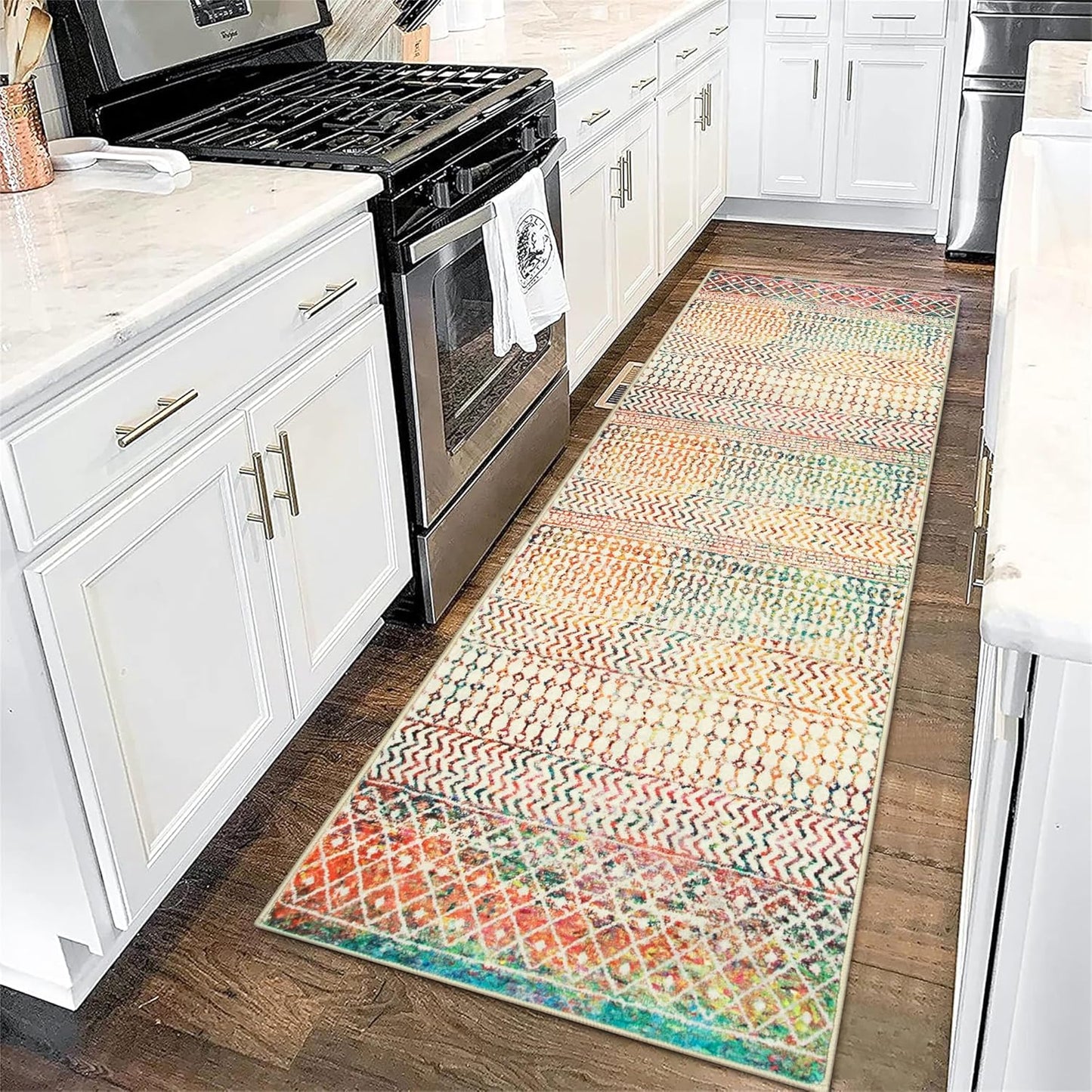 Moroccan Hallway Runner Rug 2x6, Ultra Soft Non Slip Design