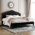 King Bed Frame with Adjustable Velvet Tiara Headboard - Elegant