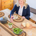 Russet Braided Oval Table Runner 11x36 - Warm Country Decor