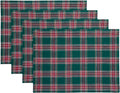 Solino Home Christmas Placemats Set of 4 - Green Tartan