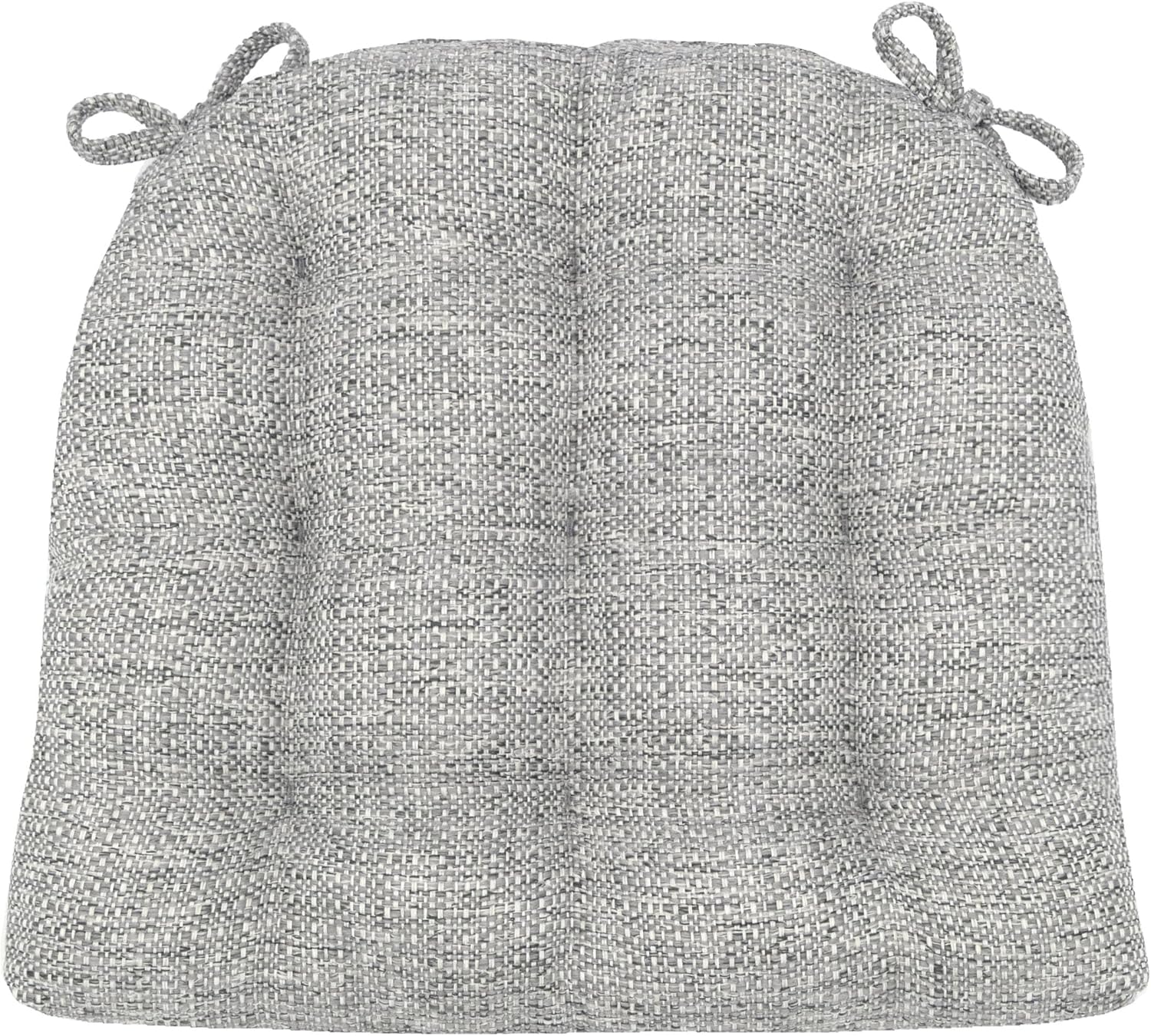 Brisbane Silver Grey Dining Chair Cushions with Ties for Comfort