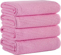 Microfiber Waffle Bath Towels 4-Piece Set - Soft, Fast Drying