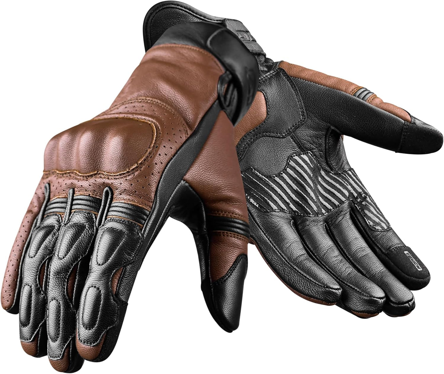 Premium Leather Motorcycle Gloves with Knuckle Protection