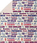 FOCO NFL Team Logo Retro Sherpa Fleece Plush Throw Blanket