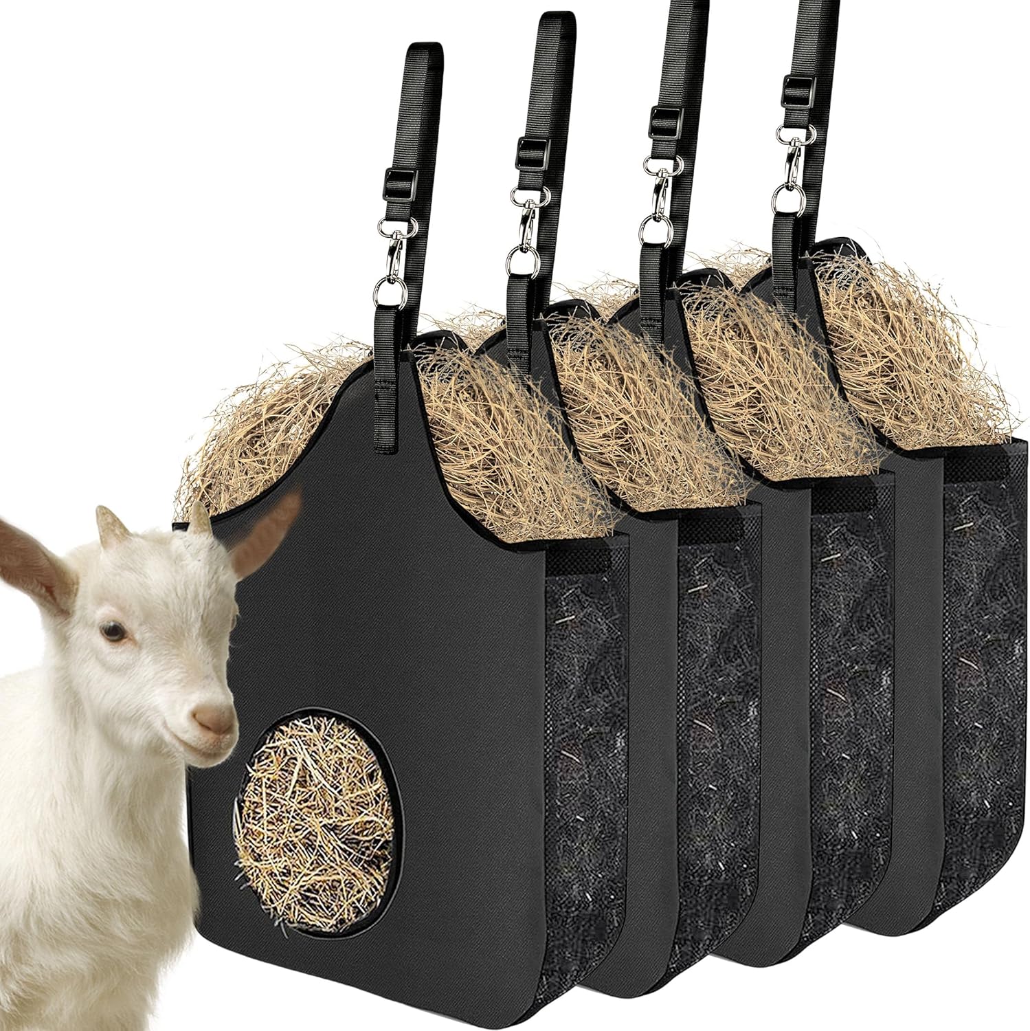 4 Pcs Hanging Goat Feeder Tote for Horses and Other Animals