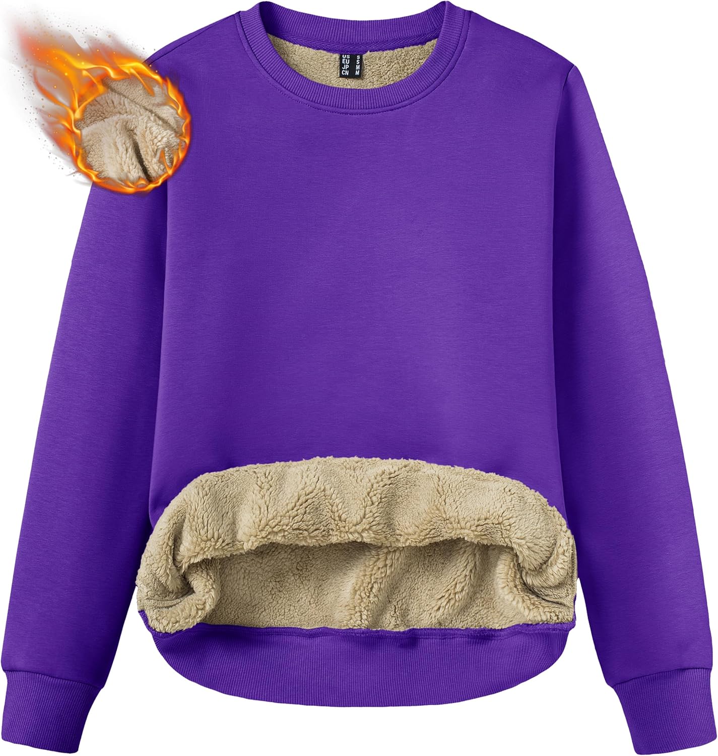 TACVASEN Women's Fleece Lined Crewneck Sweatshirt for Winter