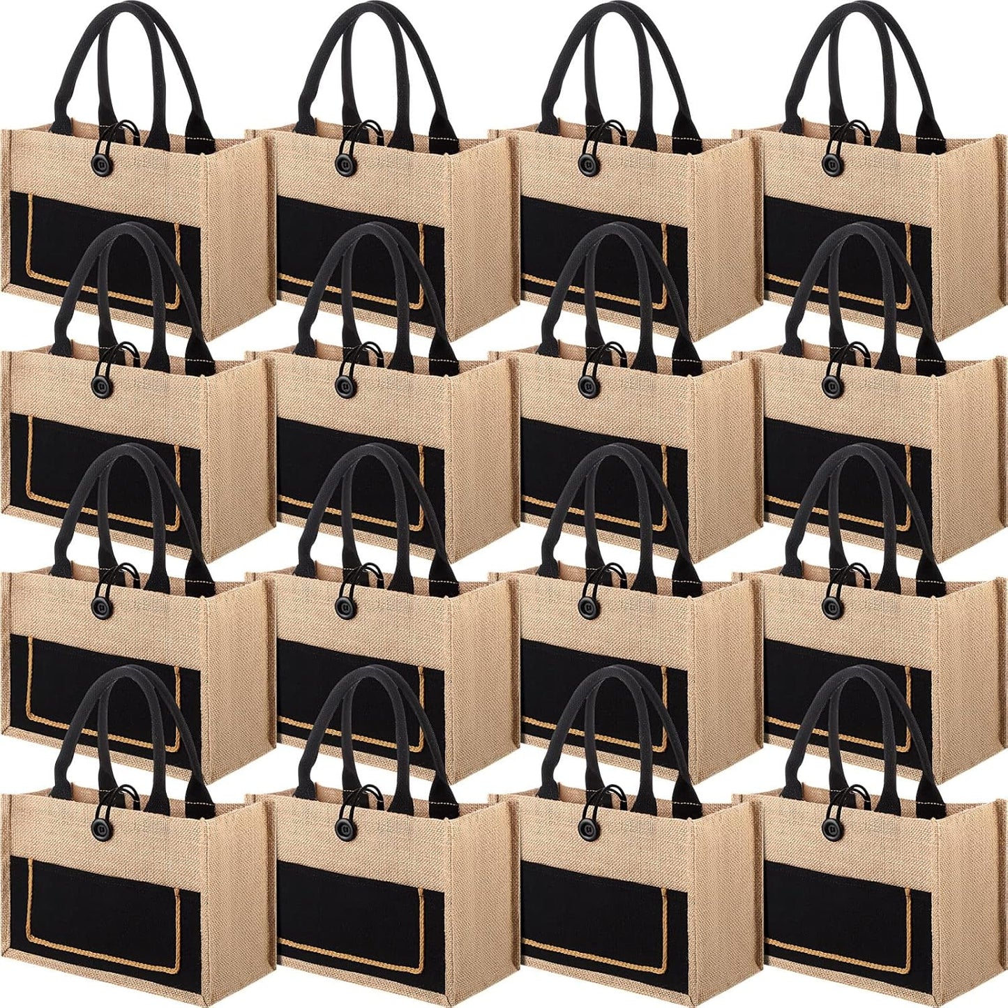 16 Pcs Jute Tote Bags Reusable Beach Bags for Various Needs