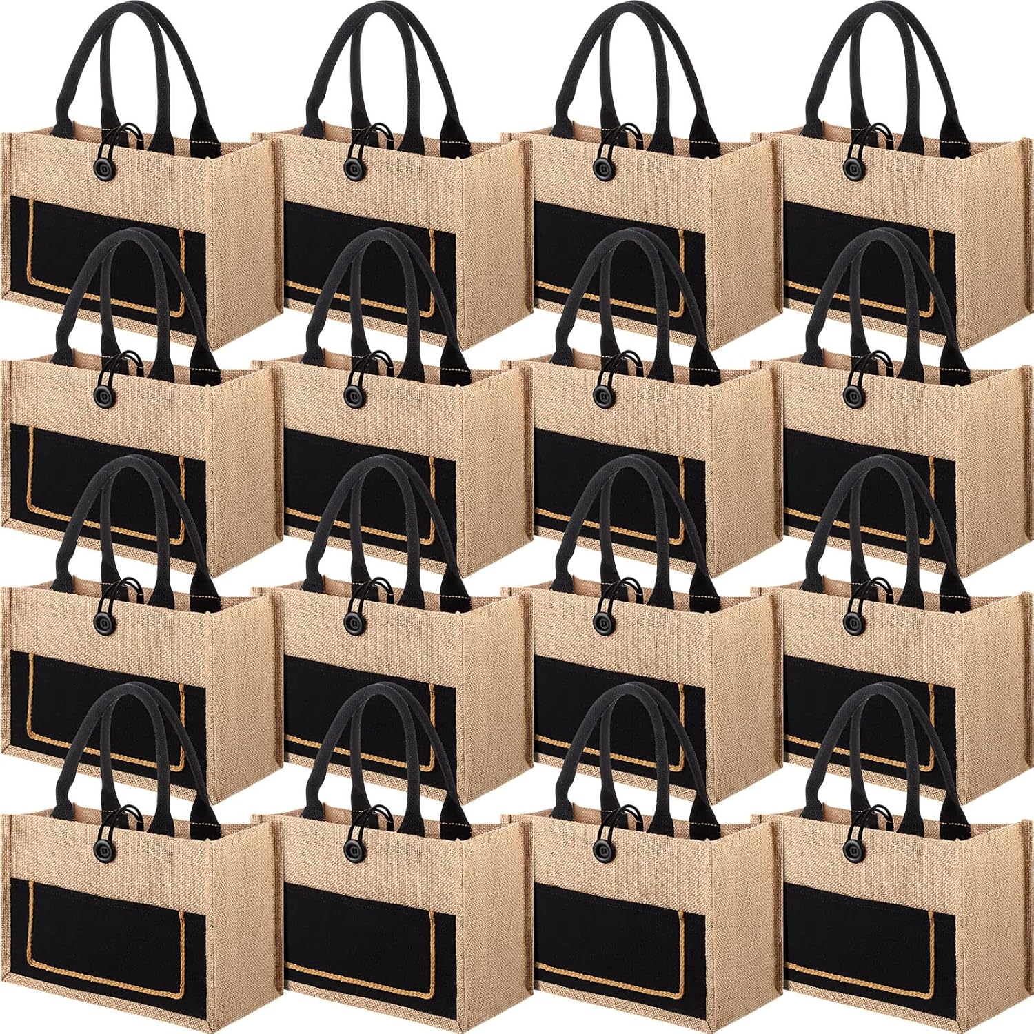 16 Pcs Jute Tote Bags Reusable Beach Bags for Various Needs