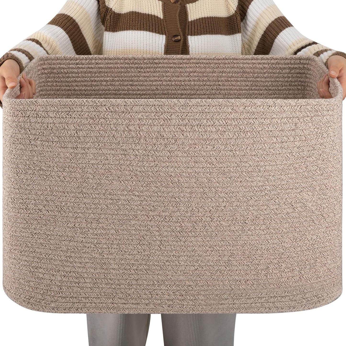 XXLarge Rectangle Blanket Basket for Storage and Organizing
