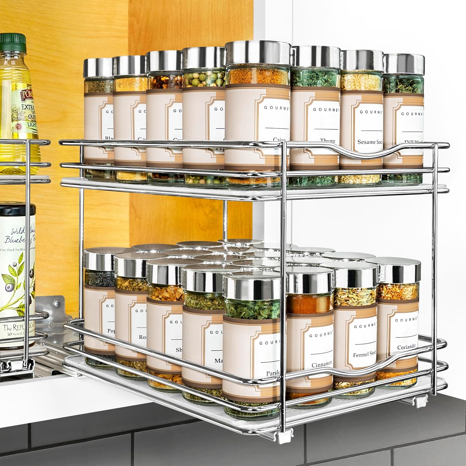 LYNK PROFESSIONAL Pull Out Spice Rack Organizer for Cabinets