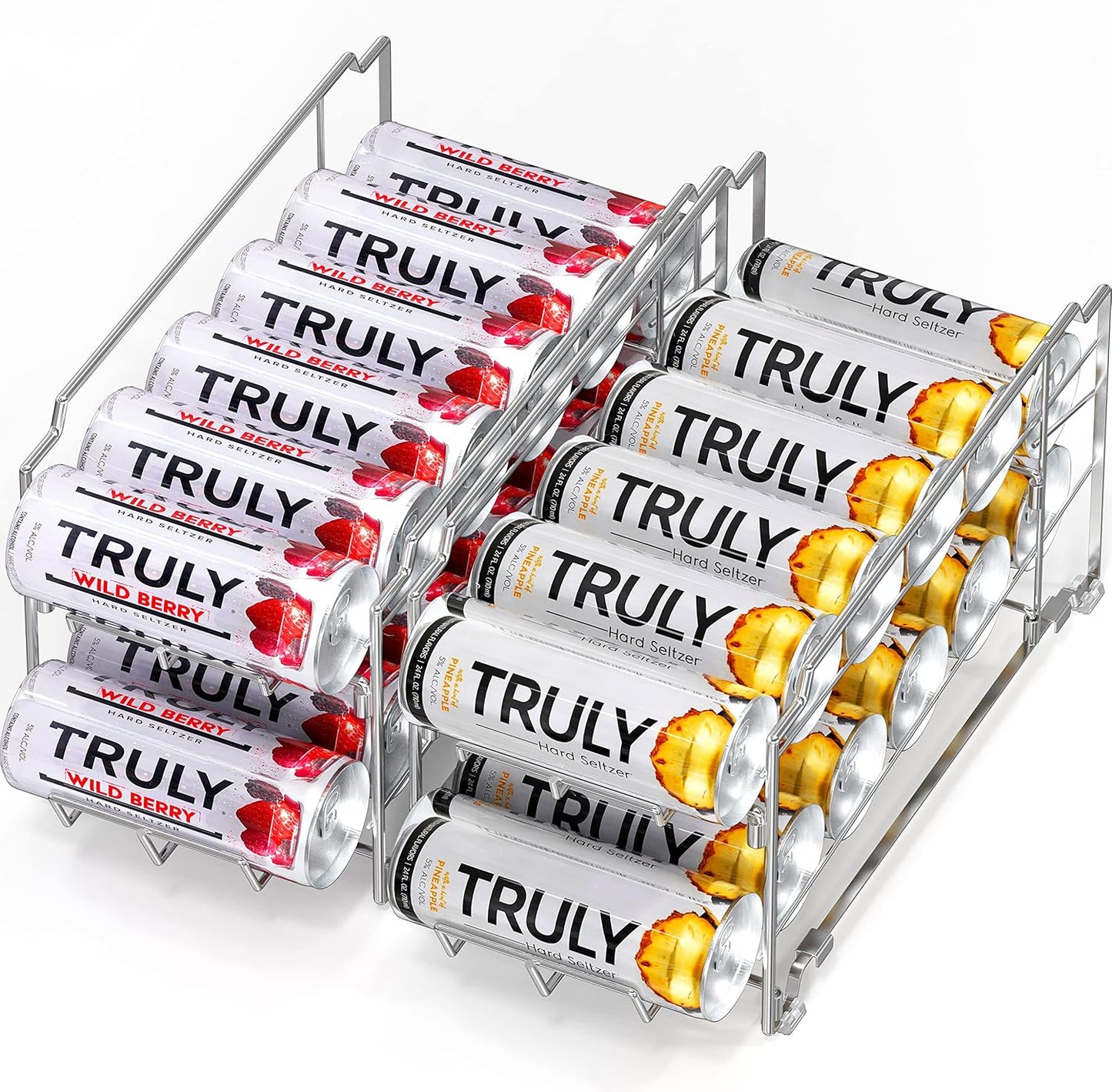 Front Loading Tall Skinny Can Dispenser for Organized Storage