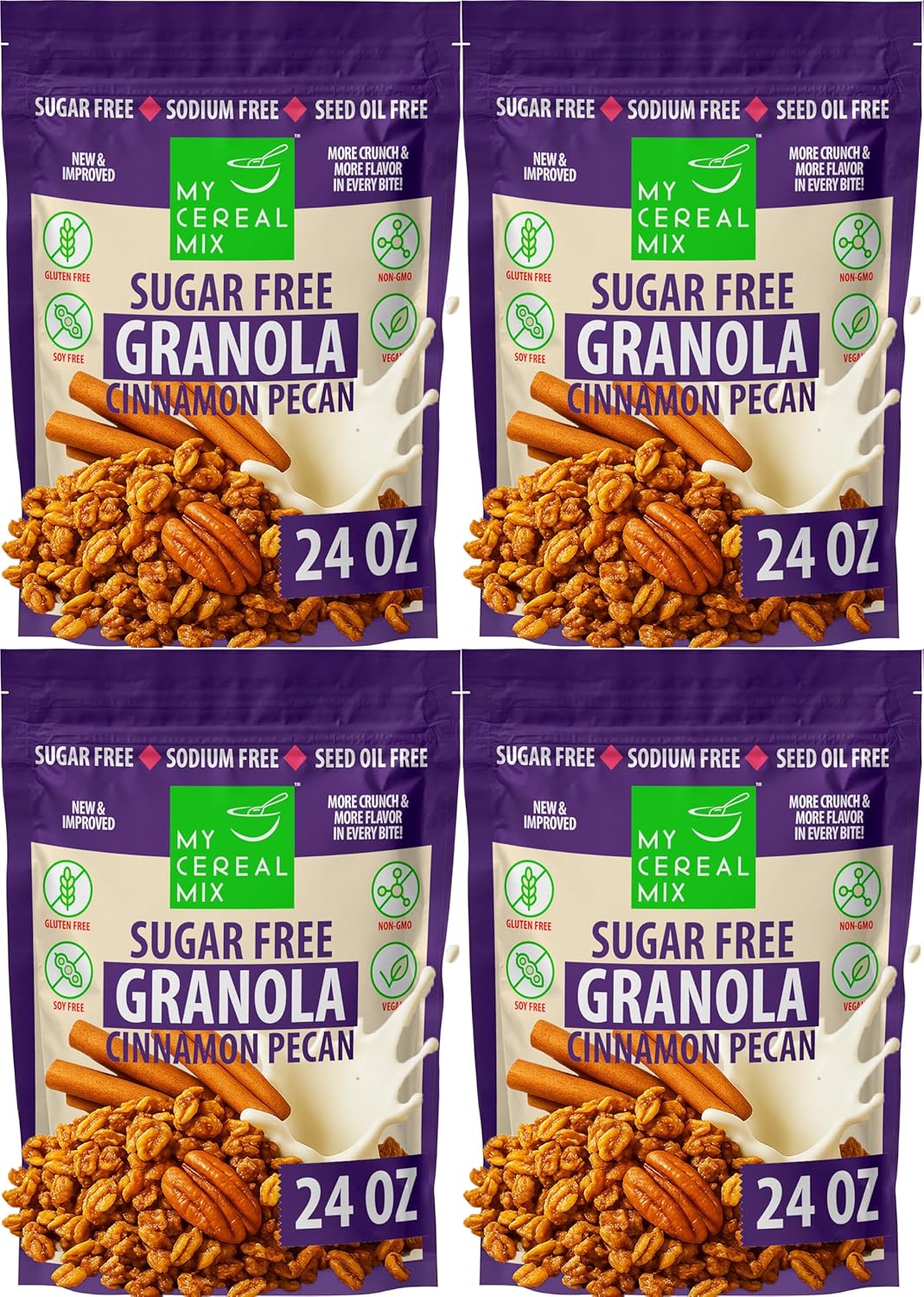 MyCerealMix Sugar Free Granola Cinnamon Pecan Family Size 96oz