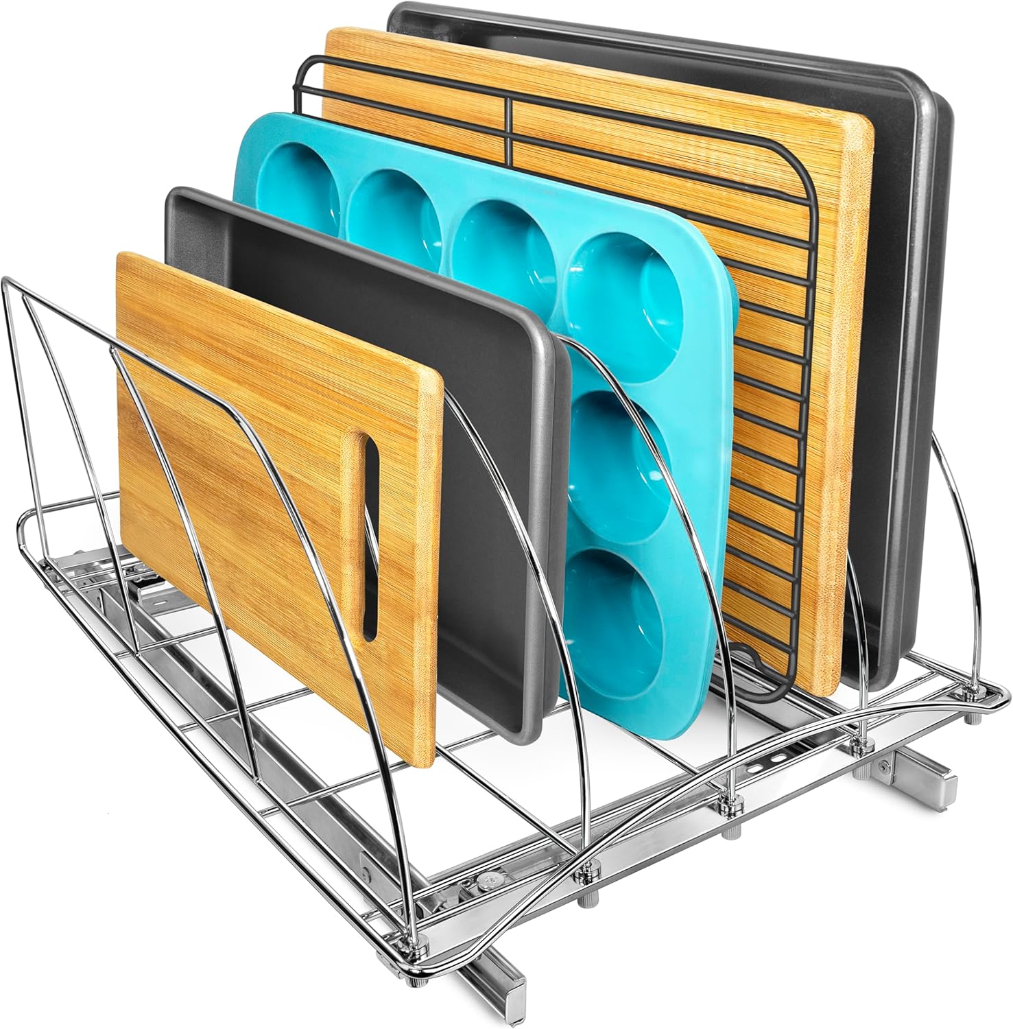 LYNK PROFESSIONAL Pull Out Cutting Board Organizer for Kitchen