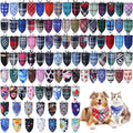 100 Pcs Dog Bandanas Bulk Pet Bibs Plaid - Value Pack for Medium Dogs