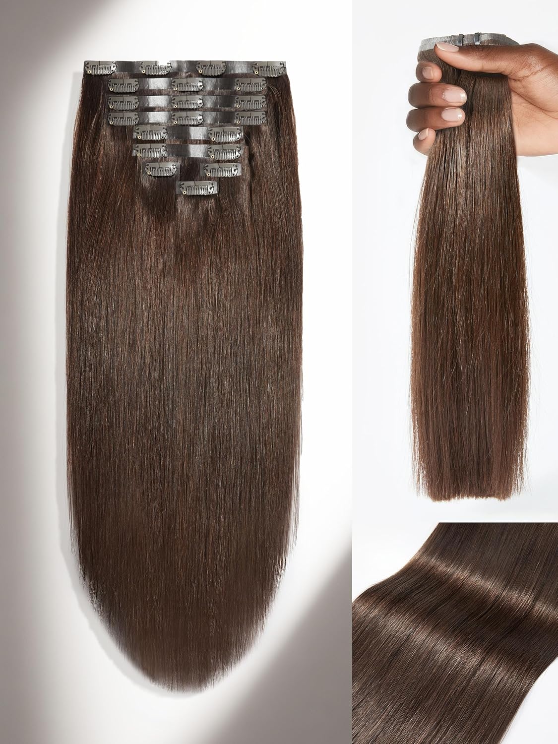 LUVME Seamless Clip in Hair Extensions for Natural Volume
