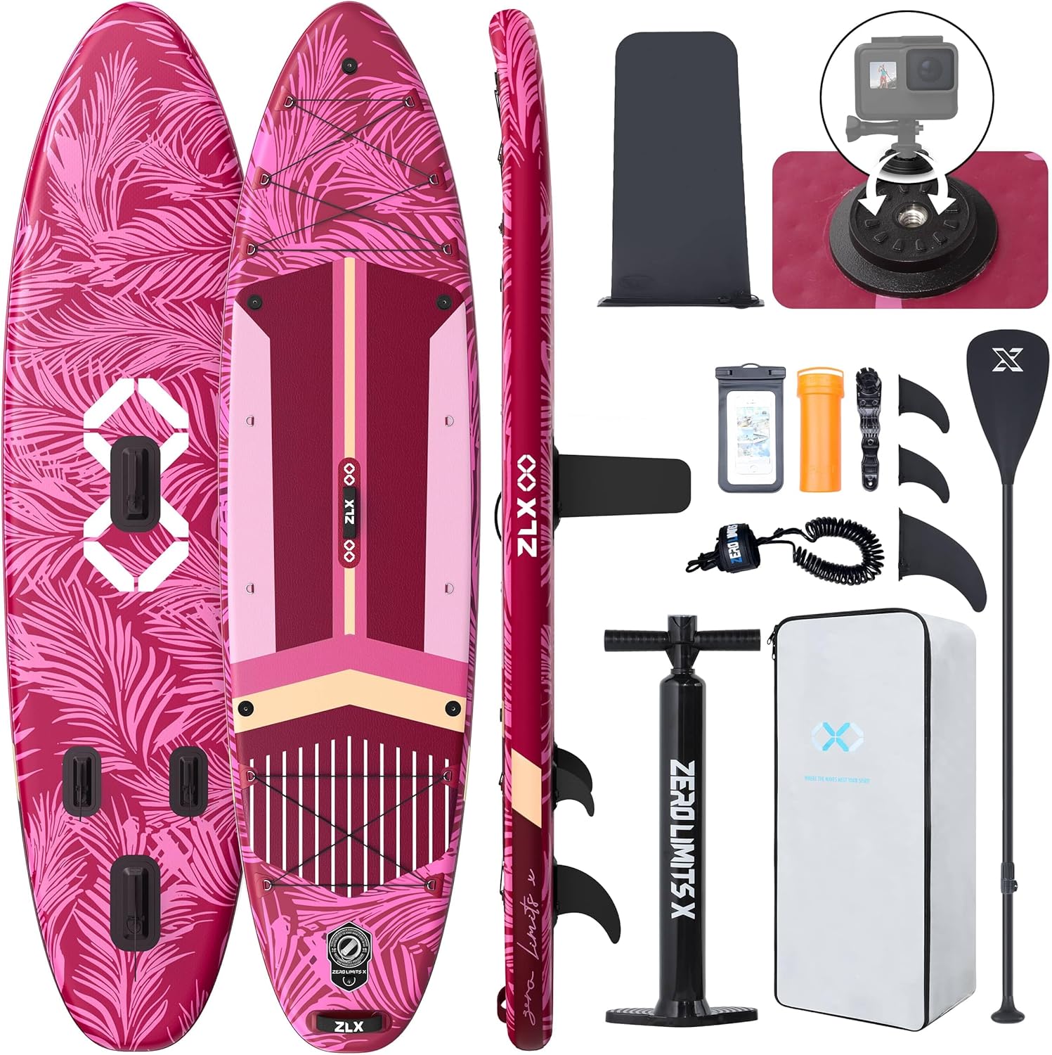 ZLX 11ft 6in Extra Wide Inflatable Stand Up Paddle Board for All