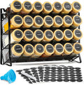 Spice Rack Organizer 4-Tier with 28 Jars - Space-Saving Cabinet Rack