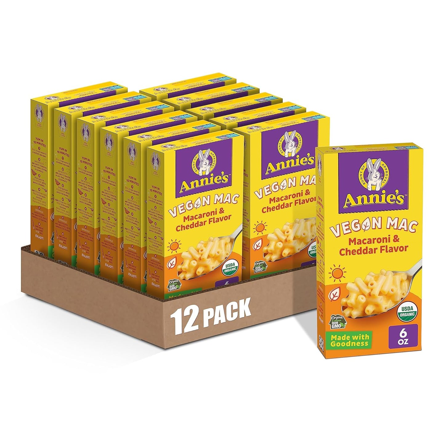 Annie's Vegan Mac and Cheddar Flavor Pasta for Quick Meals