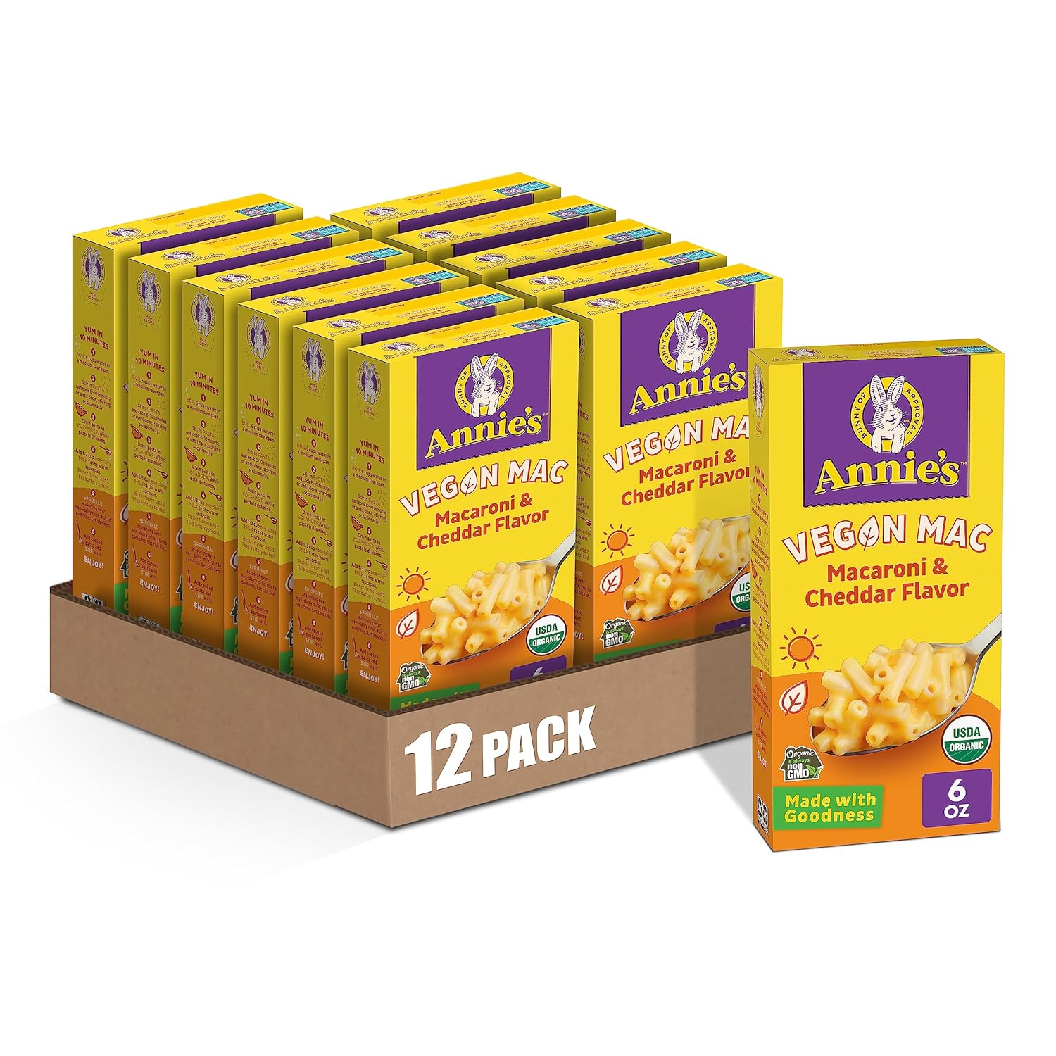 Annie's Vegan Mac and Cheddar Flavor Pasta for Quick Meals