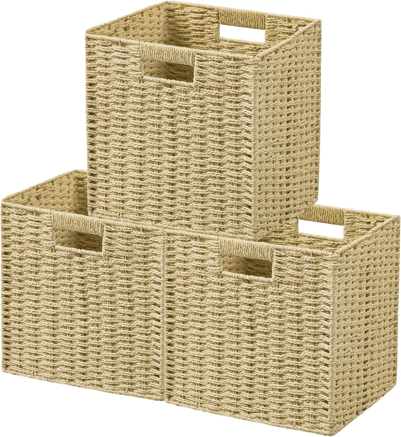 Woven Paper Rope Storage Baskets for Organizing & Decor