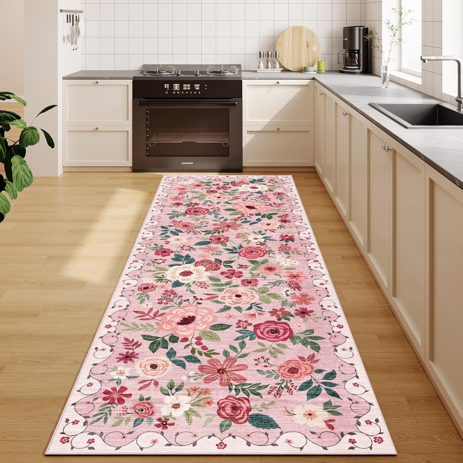 DUKINO 2.6x8 Kitchen Runner Rug for Hallway and Entryway