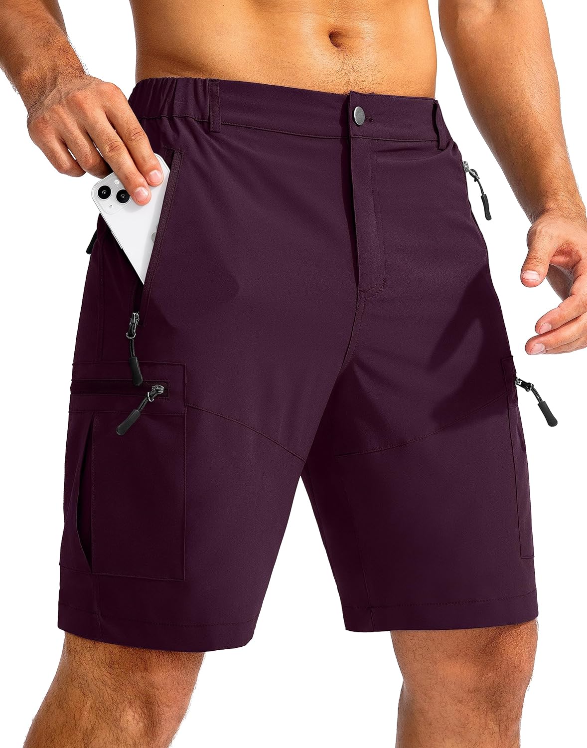 Pudolla Men's Hiking Cargo Shorts 9in Lightweight Outdoor Gear