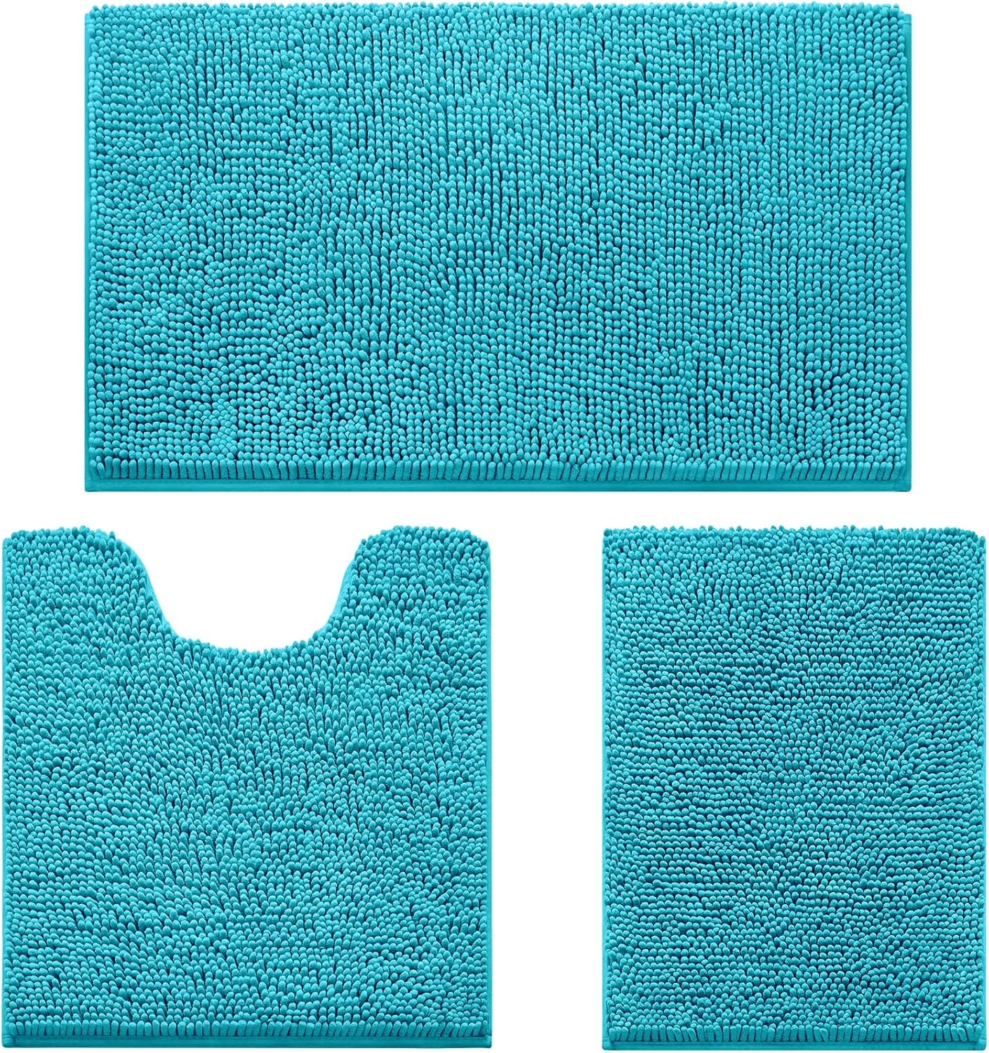HOMEIDEAS 3 Pieces Bathroom Rugs Set - Ultra Soft Non Slip Mats