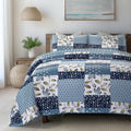 Pacific Coast 2-Piece Twin Quilt Set - Lightweight Blue Patchwork