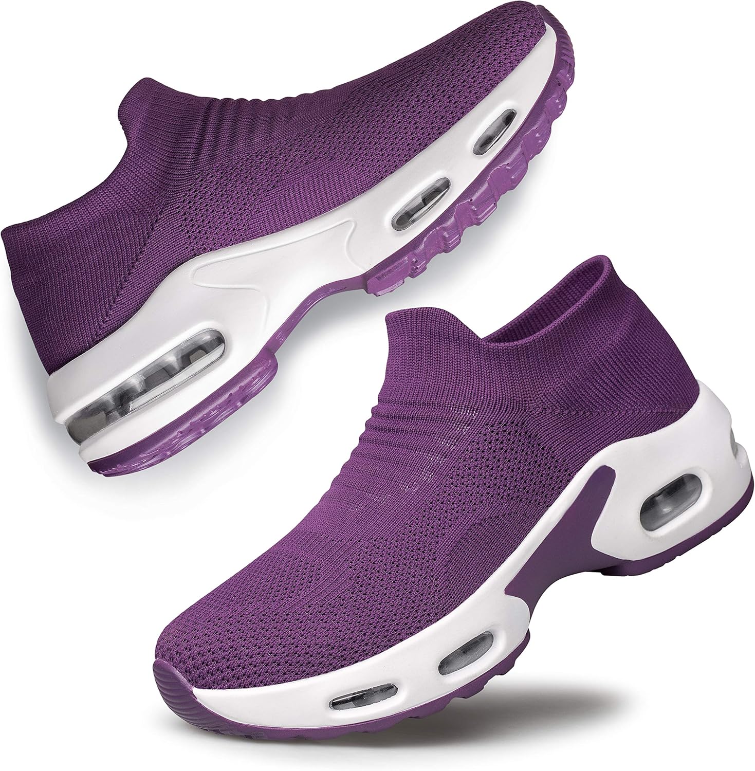 YHOON Women's Walking Shoes Slip-on Air Cushion Casual Sneakers