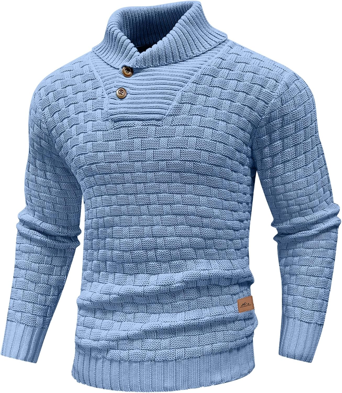 Mens Casual Pullover Turtleneck Cable Knit Sweater for Fall