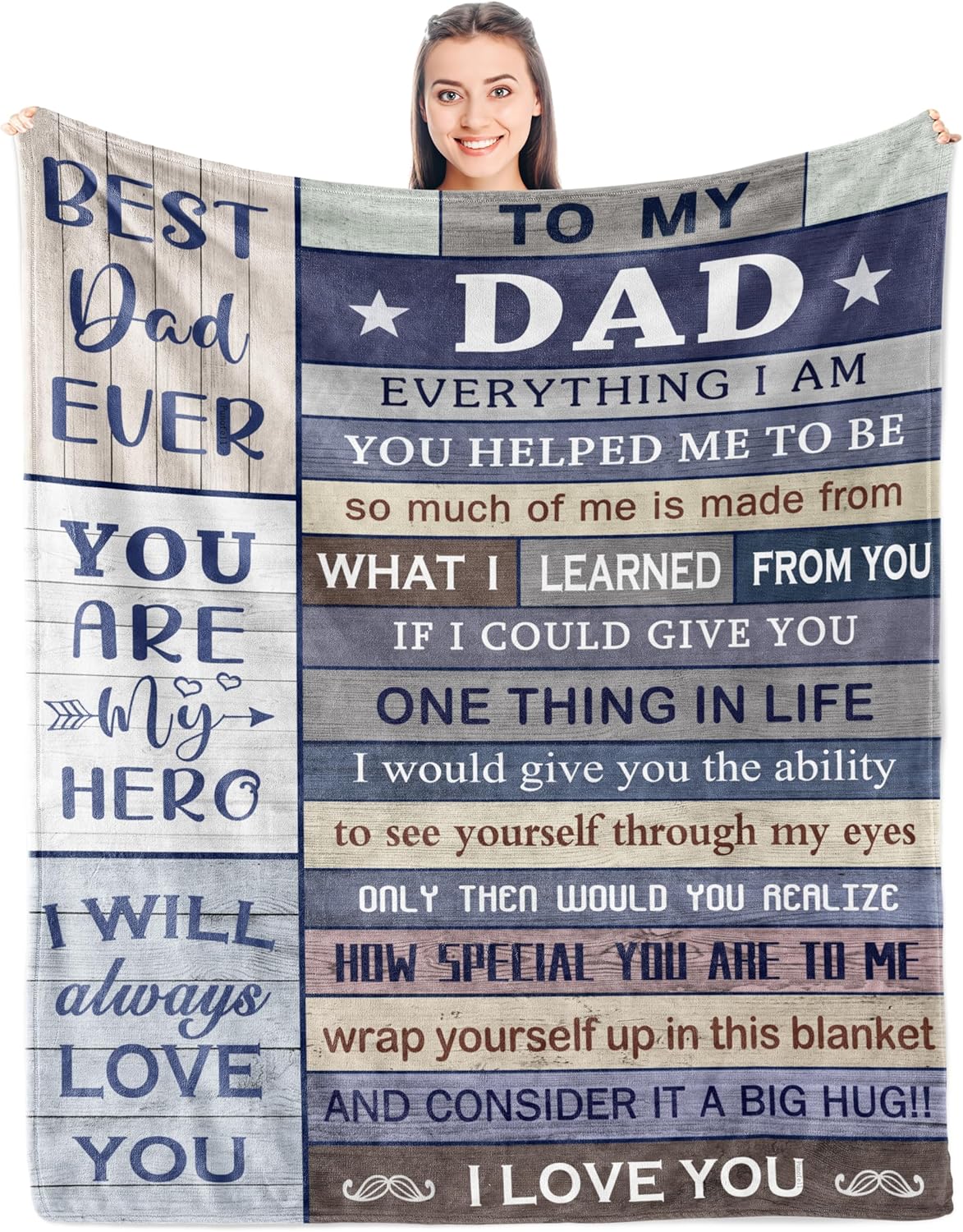 Best Dad Ever Blanket 50 x 60 - Perfect Gift for Dad!