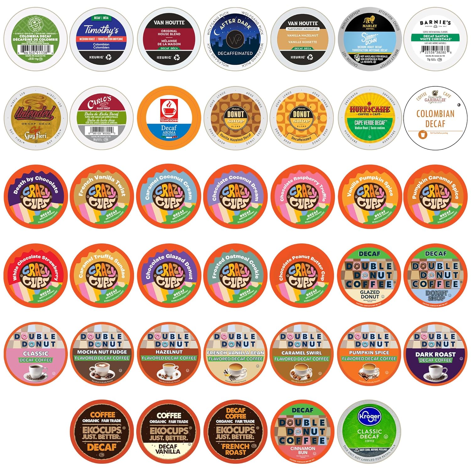 Decaf Flavoured Coffee Variety Pack for Keurig Machines - 40 Count