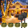 Solar String Lights for Outside 4 Pack 400 LED - Warm White Holiday