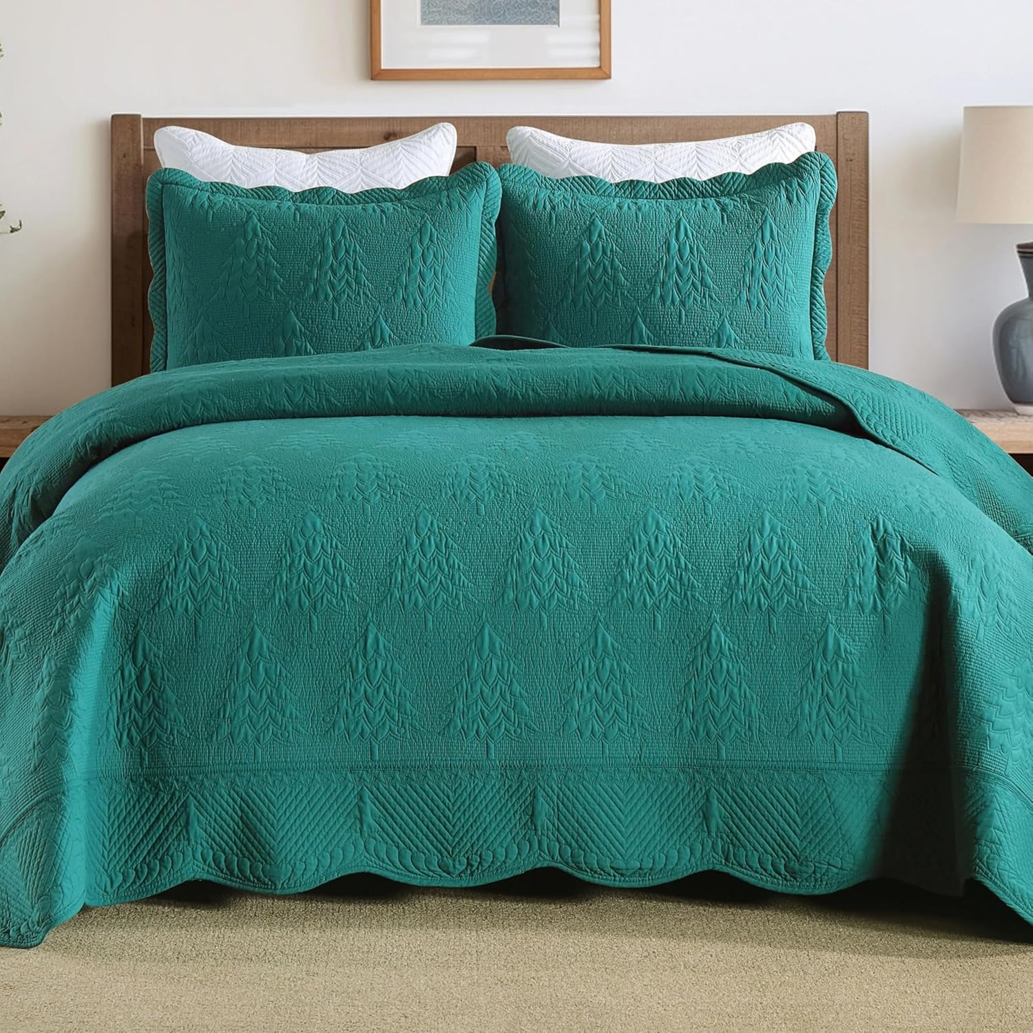 MarCielo 3-Piece Christmas Quilt Set for Cozy Holiday Decor