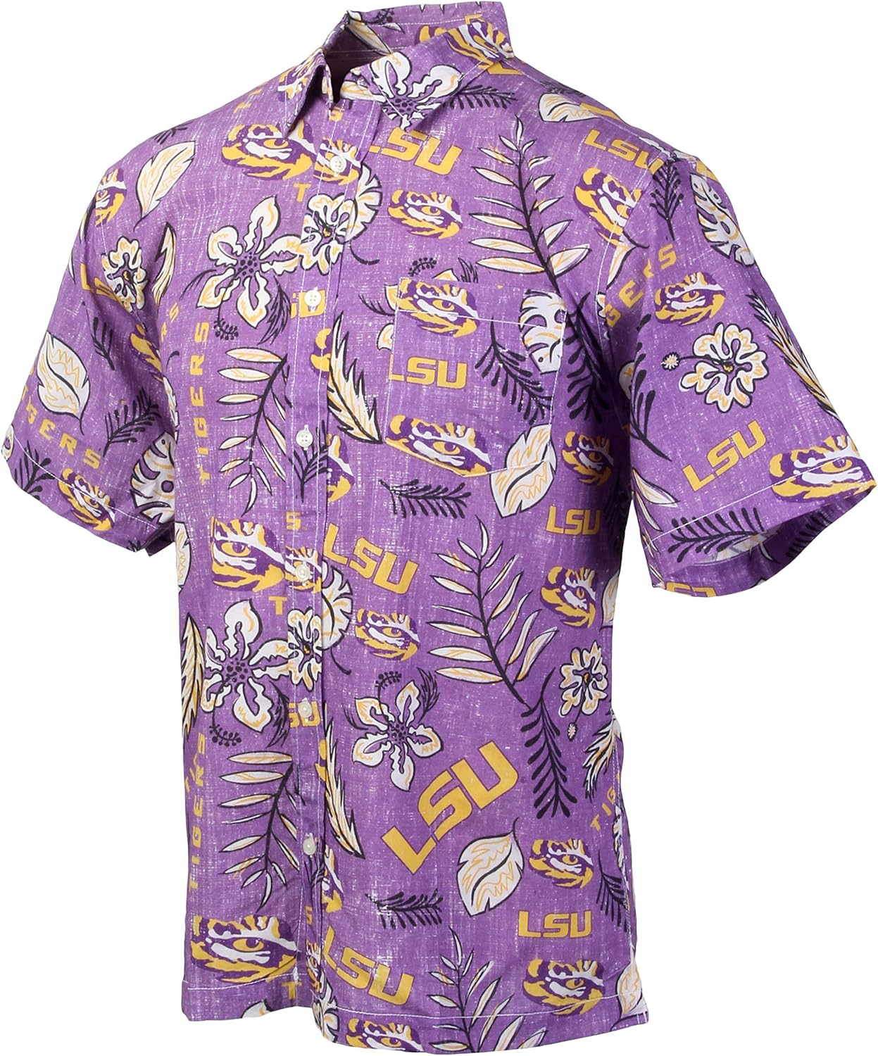 Wes and Willy Mens College Sports Fan Hawaiian Floral Shirt