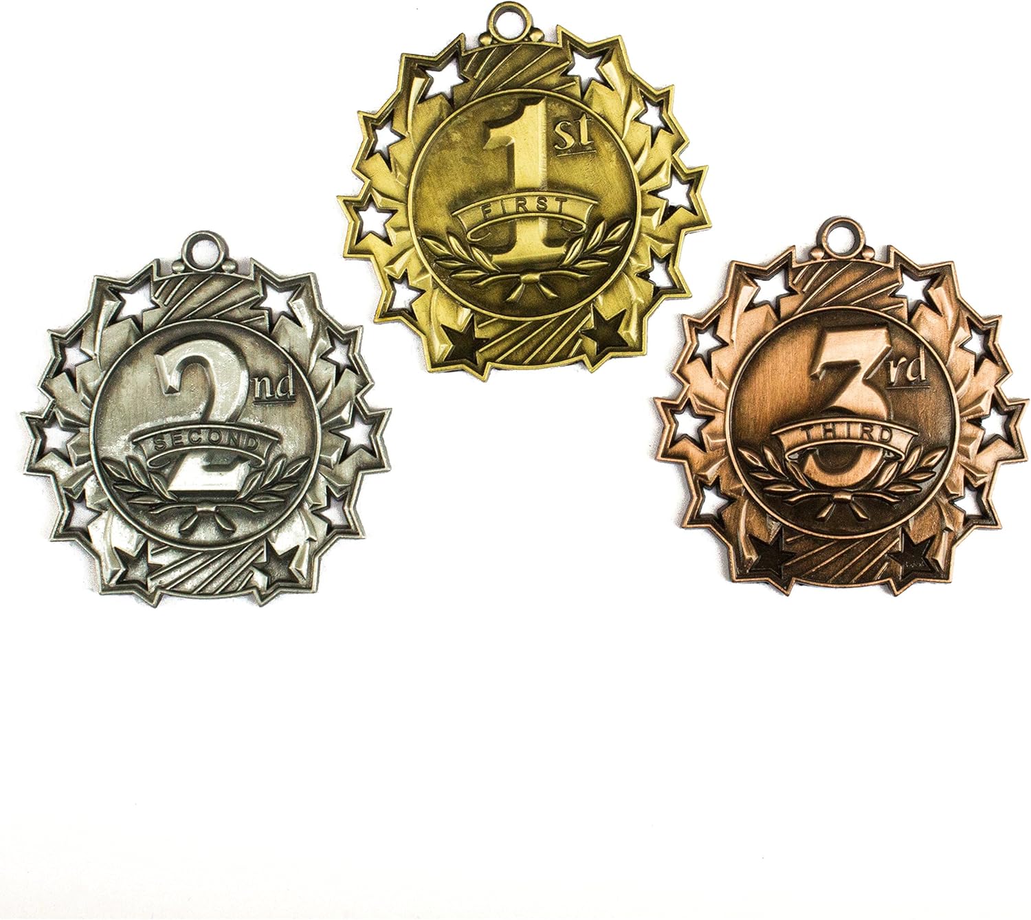 All Quality 1st 2nd 3rd Place Ten Star Award Medals Set