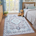 4x6 Area Rug for Bedroom - Machine Washable Vintage Medallion Rug