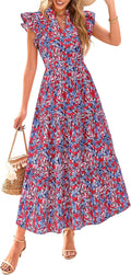 PRETTYGARDEN Women's Summer Floral Midi Dress - Flowy Boho Style